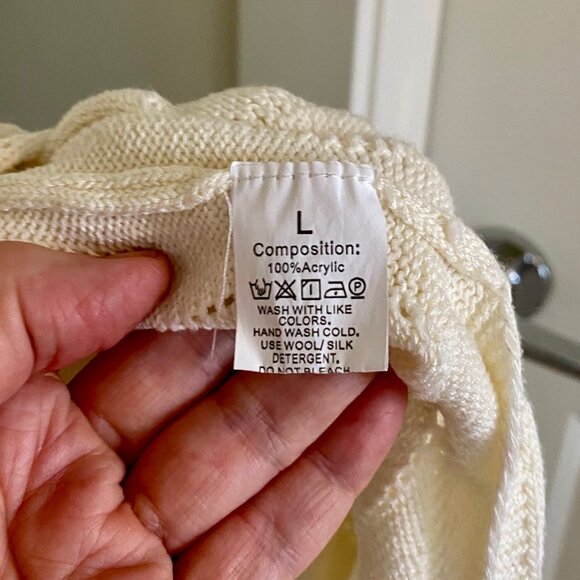 Midi Length Knit Dress Coverup in Ivory L - Picture 9 of 13